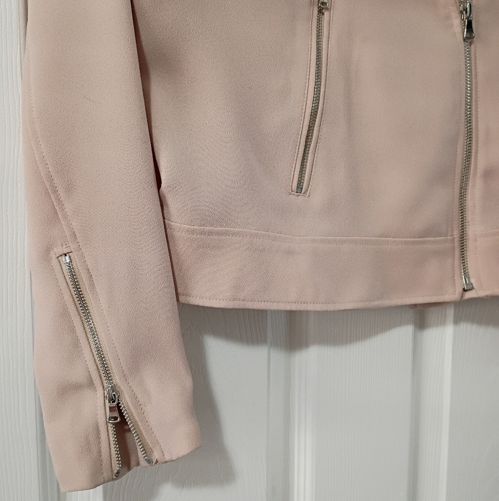 Kenneth Cole Pinkish-Nude Moto Jacket Size S - Picture 5 of 9
